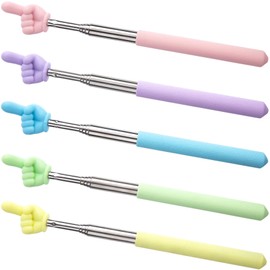 Alpinleux 5 Pcs Retractable Finger Pointer Sticks, Pointer Finger Stick, Extendable Teacher Pointer, Pointer Sick for Classroom, Reading (5 Light Colors, Finger)
