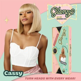Sensationnel Glamzy Lace Crown Wig - Cassy Glueless Hand Tied CrownArea Synthetic Hair (2 DARKBROWN)
