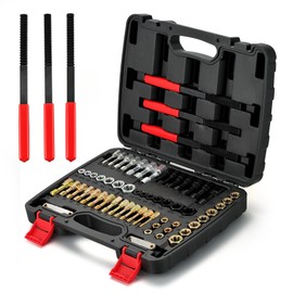 MAXMAN 61Pcs Thread Chaser Set, Thread Restorer Kit & Rethread Repair Tool, SAE & Metric Thread Chaser Set, Bolt Thread Repair Kit with Thread Pitch Gauge - Restore Rusted Bolts, UNC/UNF/Metric