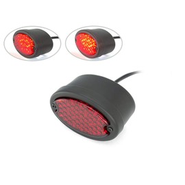 Alchemy Parts Motorcycle LED Stop Taillight for Royal Enfield Continental GT and Interceptor 650 Models Rear Running Brake Light Matt Black with Red Lens