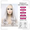 AFBeauty Platinum Grey Wig Synthetic Long Wavy Gray Side Part