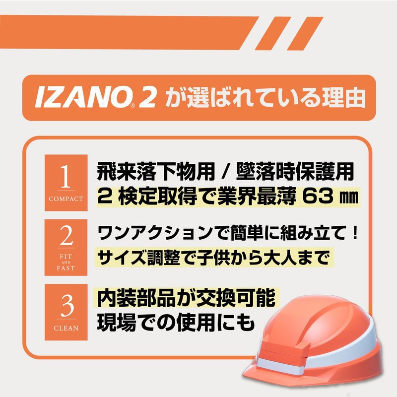 DIC Plastic Folding Helmet IZANO2 White