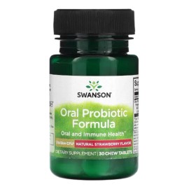 Oral Probiotic Formula X 30 Tabletas Masticables - Swanson Sabor Frutilla