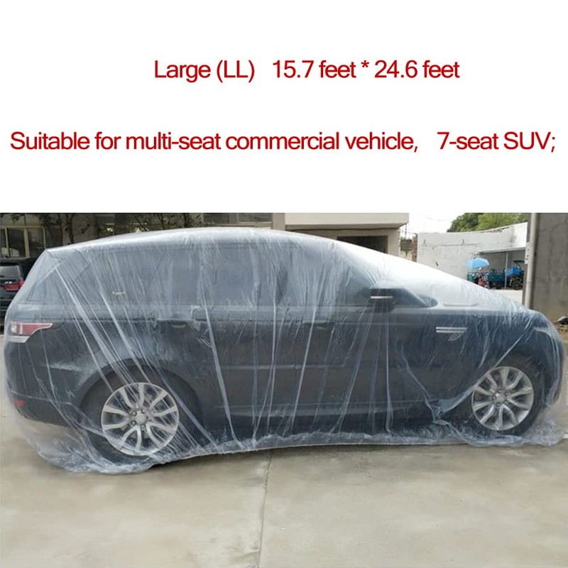 LuliKa 3 Packs Disposable Car Cover Clear Plastic Car Cover