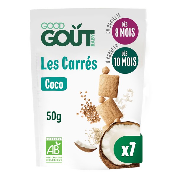 Good Goût - Organic - Coco Squares 50g - Pack of 7