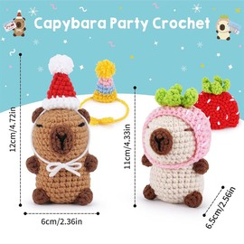 KBIBCK Crochet Set for Beginners, 2 Pieces Capybara Crochet Set Animals, Starter Set Animals Crochet Set with Instructions Knitting, Soft Yarn, DIY Crafts, Crochet Creative Knitting Set, Craft Set