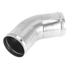 X AUTOHAUX 45 Degree Mandrel Exhaust Tube with Bead Roll DIY Custom Car Modified Exhaust Pipe Tubing Piping 3" OD 3.94" Length T304 Stainless Steel Silver Tone