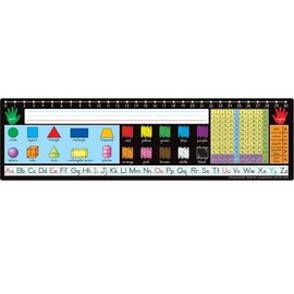 Really Good Stuff 24PK Zaner-Bloser Self-Adhesive Vinyl Desktop Reference Nameplate with Letters, Numbers, Colors-Traditional Manuscript Name Tags