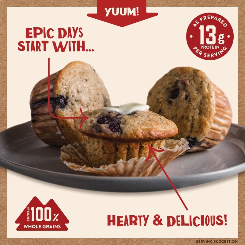 Kodiak Cakes Blueberry Muffin Mix Pack of 6 Protein 14