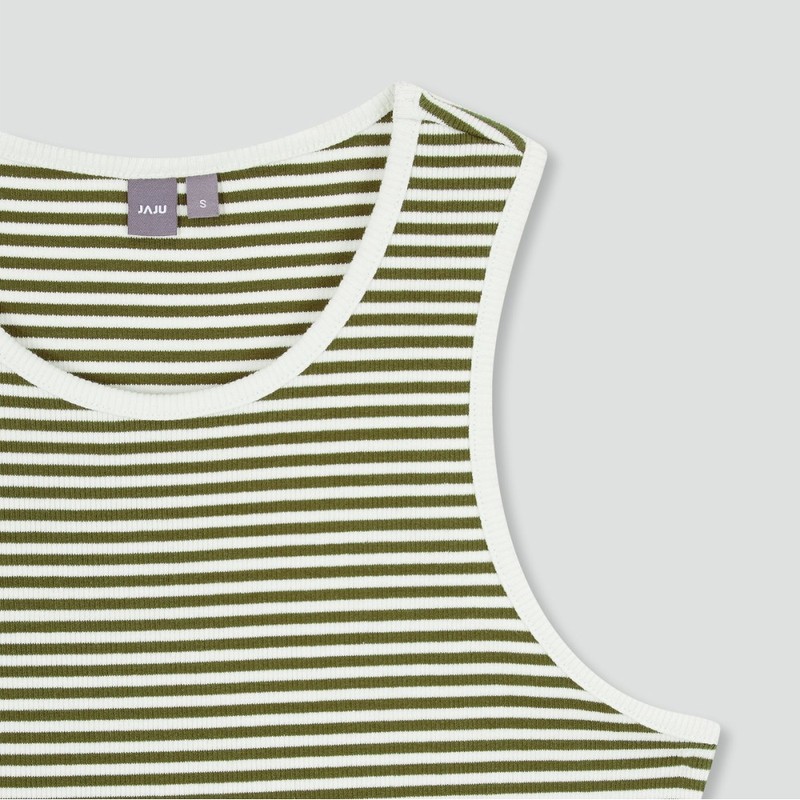 JAJU [JAJU/자주] Women's Cotton Rib Sleeveless T-shirt_Light Khaki