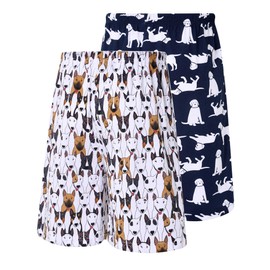 ENJOYNIGHT 2 Pack Mens Pajama Shorts Cotton Sleep Bottoms with Pockets & Drawstring(Medium,NVDog+Dog)