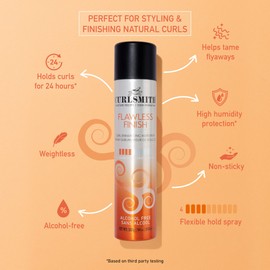 CURLSMITH - Flawless Finish Hairspray, Flexible Hold without Dryness, Alcohol Free, For Curly, Wavy and Coily Hair (10 oz)