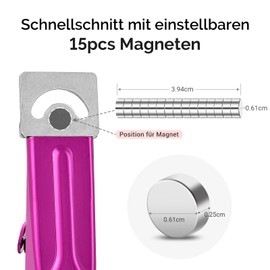 MelodySusie Acryl Nagelknipser mit 15 Stück Magneten Tip Cutter für Fake-Gel-Nägel Sharp Professional Maniküre Pediküre mit Längenmessung Trimmer Nagelpflege-Tools (Weinrot)