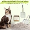 Accesfire Cat Litter Scoop with Holder, Stainless Steel, Non-Slip Handle
