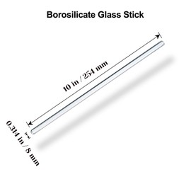 15 Pack Glass Stirring Rods: Diameter 0.314 inch Length 10 inch Glass Stir Sticks, Borosilicate Glass Stirring Rod for Mixing Lab