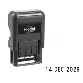 Trodat Printy 4820 - Date Stamp - Day, Month, Year - 12 Consecutive Years - Black Ink - Impression Size 25 x 4mm