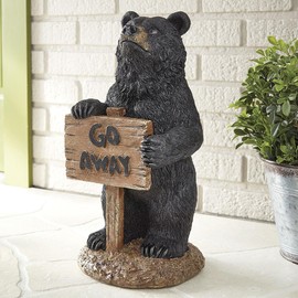 BLACK FOREST DECOR Go Away Bear Sculpture