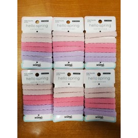 scünci 6 Packs of 6: Scunci Textured Hair Ties Pink/Purple No Damage (6174) R9P6a