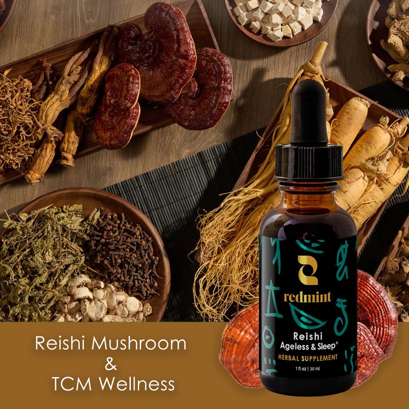 Redmint Reishi Mushroom Herbal Tincture - Ageless & Sleep |