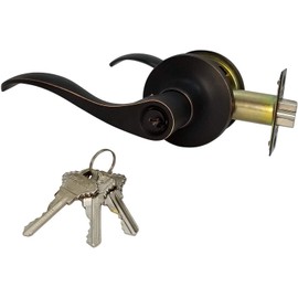 RI-KEY SECURITY 10 x Lever Door Lock Entry Keyed Cylinder Wave Handle with Keys Oil-Rub Bronze Finish SC RH
