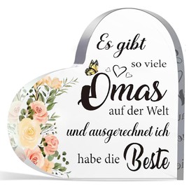 RunFar shop Gifts for Grandma, Birthday Gift for Grandma Best Grandma Gift Grandmother Gifts from Granddaughter Grandchildren, Acrylic Decoration Sign