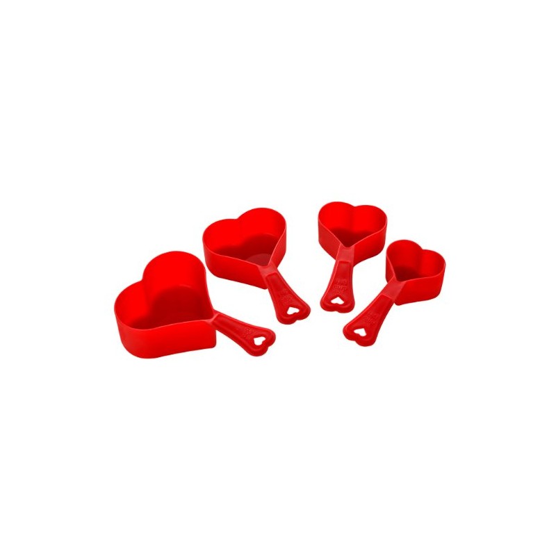 Premier Housewares 4 Piece Red Love Heart Shaped Measuring Spoon