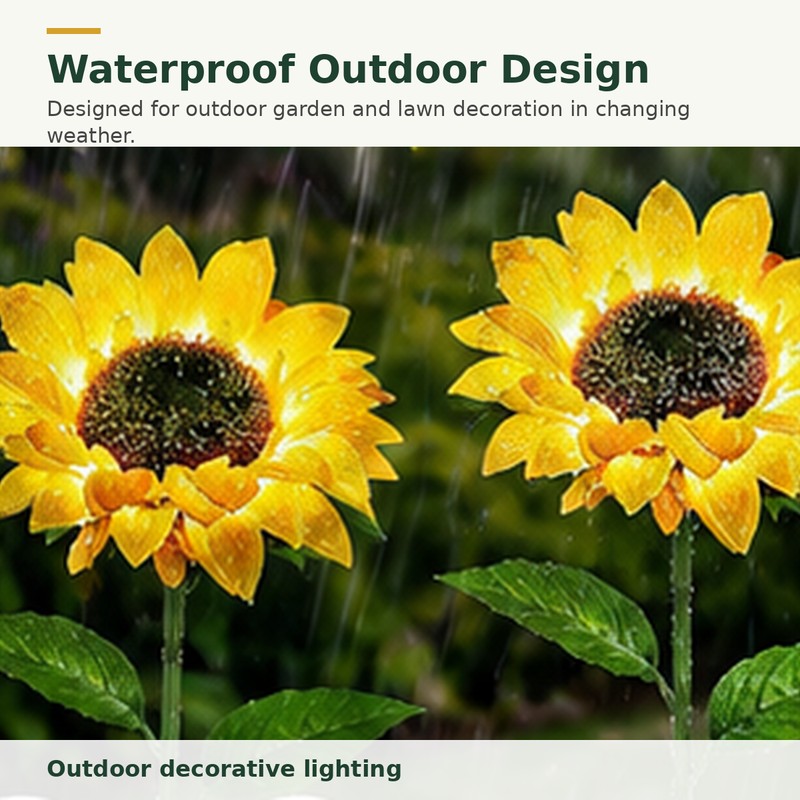 Solar Flower Lights for Garden Decor – Waterproof LED Rose