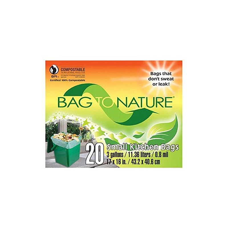 Bag-To-Nature Compostable Bag And Liner, 20 (3 gallon) bags
