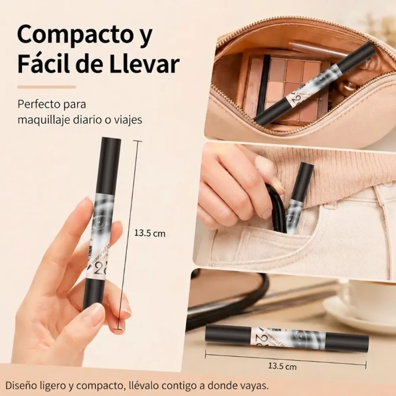 Delineador Líquido 2 En 1 Sello Sellado Impermeable Duradero