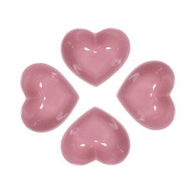 Esperar Fly dulce en forma de corazón Bol de cerámica tazón cuenco (Pastel para hornear, horno de microondas seguro, Conjunto de 4, Rosado