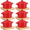 Mimorou 6 Set 7 oz Ceramic Mini Cocotte Set with
