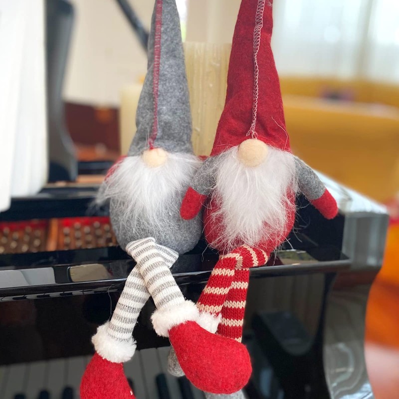 allydrew Long-Legged Gnome Plush Dolls, Winter and Holiday Tabletop Decorations