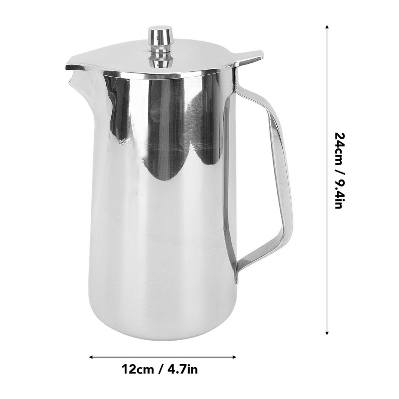 Large Capacity 2L Stainless Steel Water Pitcher Cold Beverage Jug,