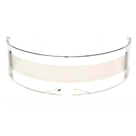 Futuristic Cyclops Monoblock Shield Mirrored Sunglasses (Clear, Silver)