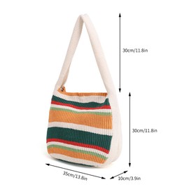 ENBEI Women's Shoulder Handbags Crocheted Bags Large knit bag Tote bag aesthetic for school cute Tote bags Beach Bag Tote