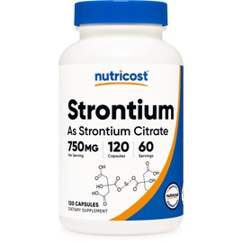 Nutricost Strontium Capsules 750mg, 120 Capsules - Vegetarian, Non-GMO, Gluten Free