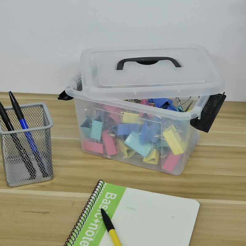 Utiao Plastic Bin with Lid, Latching Box (12 Quart, 3