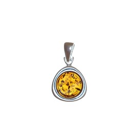 Artisana-Schmuck Amber Pendant with Engraving Amore Love in 925/000 Sterling Silver, 925/000 sterling silver Baltic Amber, Amber