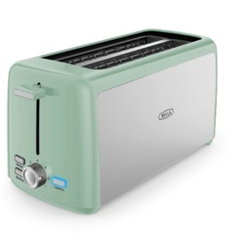 BELLA 4 Slice Toaster, Long Slot & Removable Crumb Tray - 7 Shading Options with Auto Shut Off, Cancel & Reheat Button - Toast Bread & Bagel, Sage