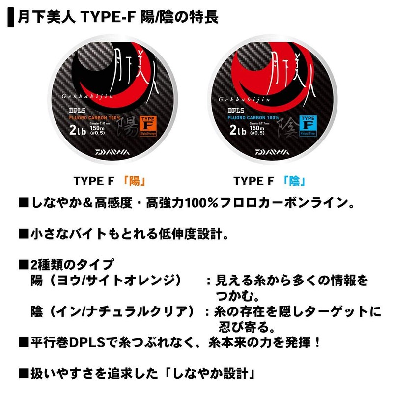 Daiwa Fluoro Line TYPE-F2 Tsukiyobijin 2lb, 322.8 ft (150 m),