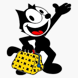 Felix The Cat With His Magic Bag Of Tricks Waterproof Vinyl Window Bumper Sticker Decal 5"