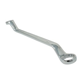 Dapetz ® Offset Double Ring Spanner Metric Hex Swan Neck Deep Wrench Spanner Chrome Vanadium Steel, Matte Chrome-Plated 75-Degree Offset, 20mm x 22mm, 12-Point