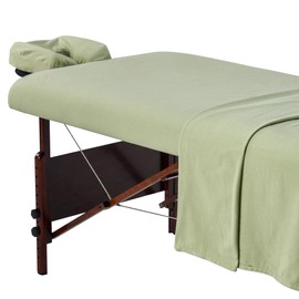 Master Massage Cotton Flannel Sheets Set (3 Piece Set) Massage Table Cover Set, Beauty Salon SPA Bed Replacement Cover, Includes Table Cover, Face Cushion Cover, Table Sheet, Lily Green