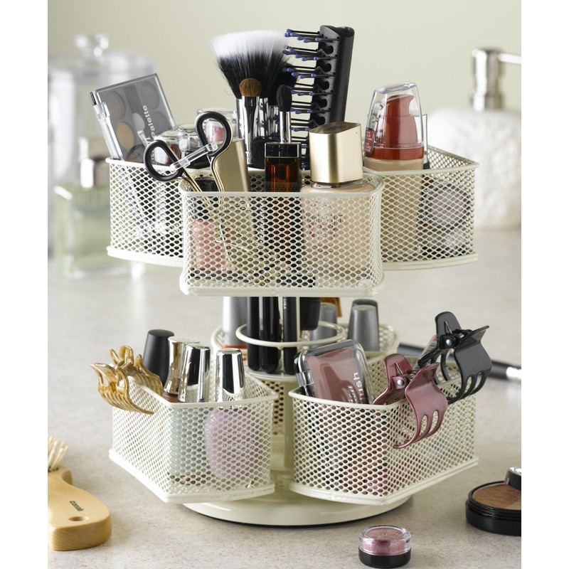 Nifty Cosmetic Organizing Carousel, Cream