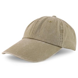 Armycrew XXL Oversize 4 Inch Long Bill Pigment Dyed Baseball Cap - Khaki - 58CM - One Size