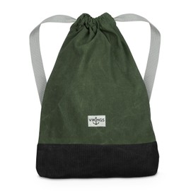Backpack Gym Bag Cotton Canvas Bag Sport Women Men Children, Green