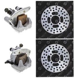 NICHE Front Brake Rotor Caliper Kit for Yamaha Banshee Warrior 350 5LP-2580U-00-00 3GD-2580U-01-00 4WV-2580U-00-00