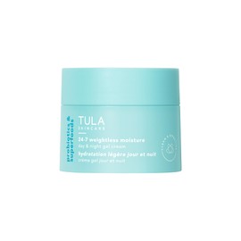 TULA Skin Care 24-7 Weightless Moisture Hydrating Day & Night Cream - Travel-Size, Anti-Aging Lightweight Gel Cream Moisturizer for Face, Contains Watermelon & Blueberry Extract, 0.5 oz.