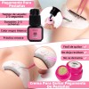 Kit Pestañas Maquillaje Aplicacion Extensión Diy Completo Coral Claro