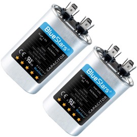 BlueStars Ultra Durable 15 uf/MFD 370-440V Oval Run Start Capacitor CBB65 – Replacement for AC Motor, Condenser, and Heat Pump Air Conditioners - Pack of 2